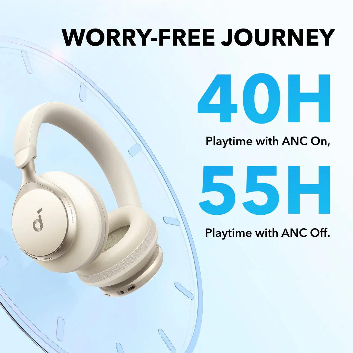 New Original Soundcore Space One Pro Adaptive Active Noise Cancelling Headphones Driven by 6 Mics Super Foldable Design Hi-Res image