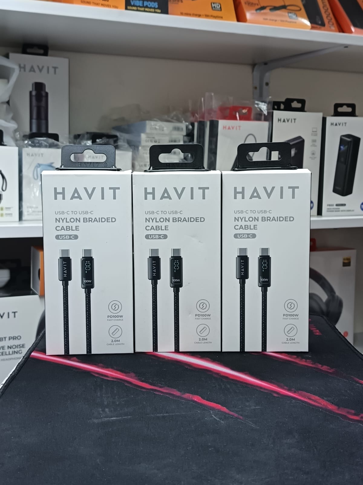 Havit CB6247 PD100W Type-C to Type-C Nylon Braided Fast Charging Cable image