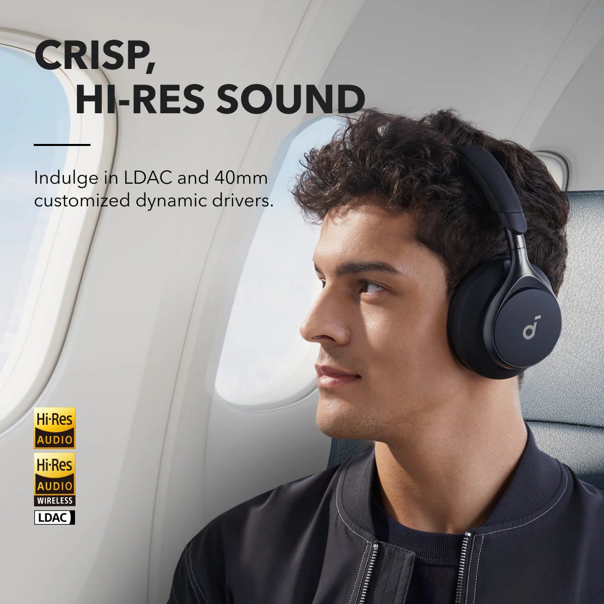 New Original Soundcore Space One Pro Adaptive Active Noise Cancelling Headphones Driven by 6 Mics Super Foldable Design Hi-Res image