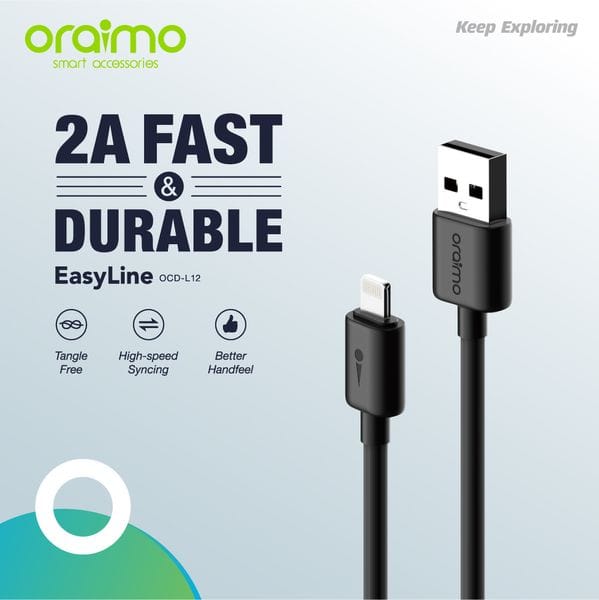 Oraimo Easyline 1M 2A Lightning Cable's images