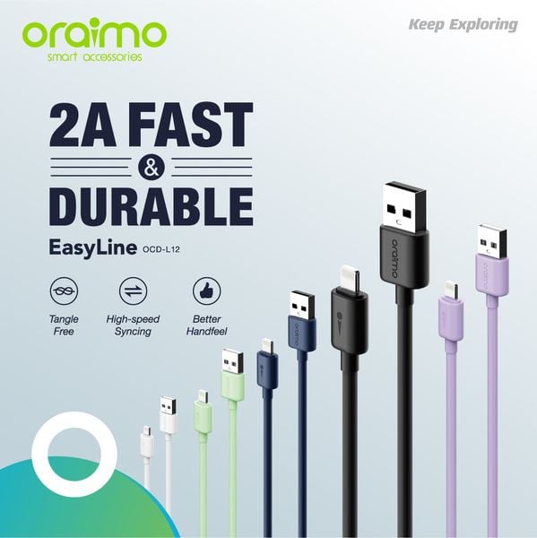 Oraimo Easyline 1M 2A Lightning Cable's images