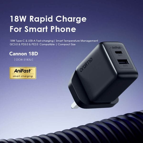 Oraimo Cannon 18D Oraimo Cannon 18D 18W Wall Charger Kit's images