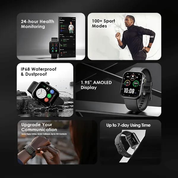 Oraimo Watch ES 2 1.95″ AMOLED IP68 Smart Watch image