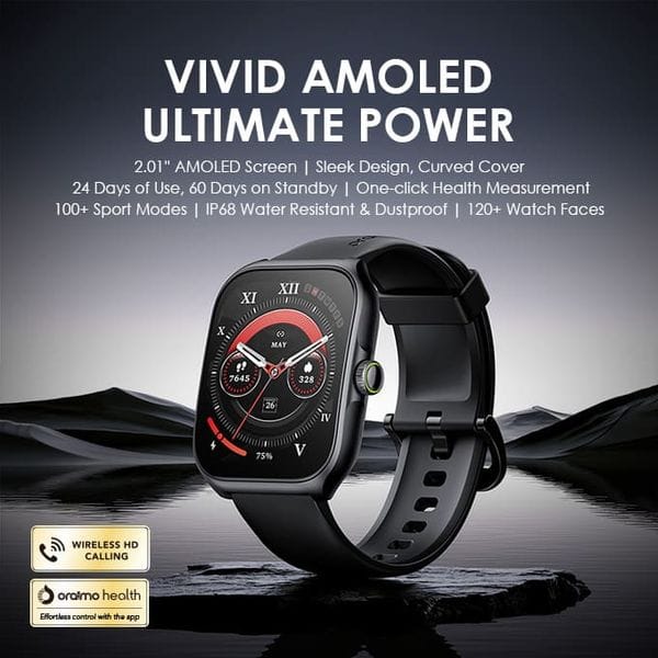 Oraimo Watch Nova AM 2.01" AMOLED Screen Curved Cover Smart Watch's images