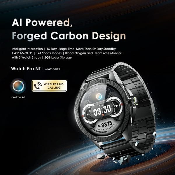 Oraimo Watch Pro NT 1.43" AMOLED AI Powered Smart Watch's images