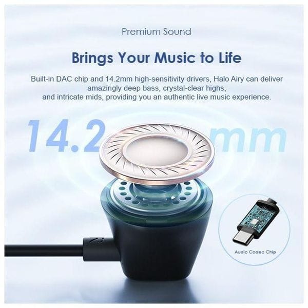 Oraimo Halo Airy Type-C Half In-ear Wired Headphones's images