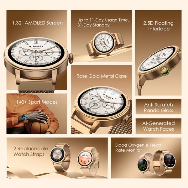 Oraimo Watch Muse 1.32” AMOLED IP68 Smart Watch image