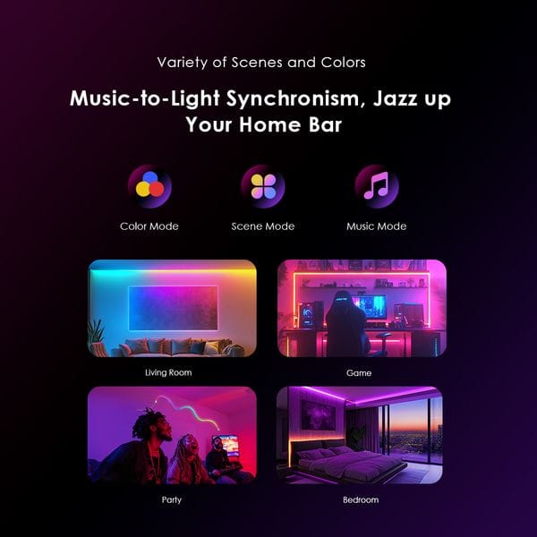 Oraimo SmartStripLights 2M Colorful Smart Strip Lights's images