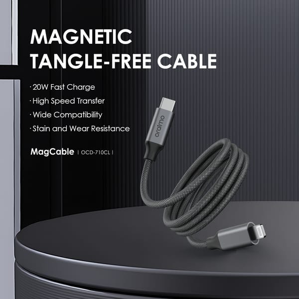 Oraimo MagCable 1M 20W Type-C to Lightning Data Cable's images