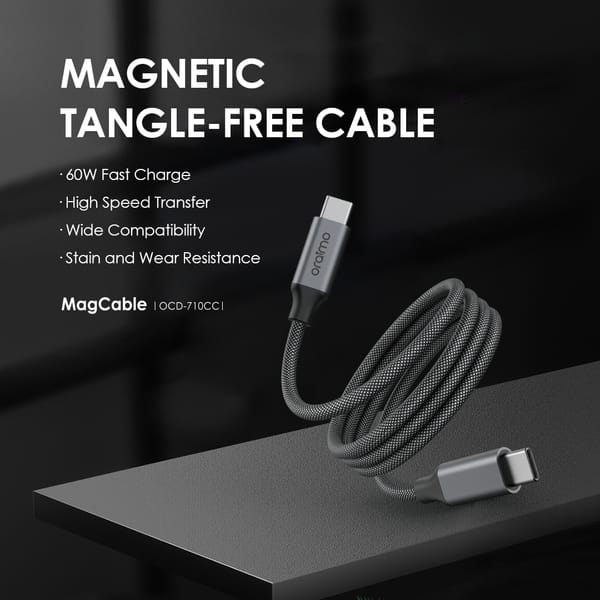 Oraimo MagCable 1M 60W Type-C to Type-C Data Cable's images