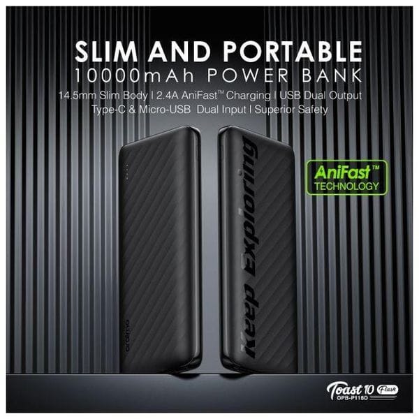 Oraimo Toast 10 Flash 10000mAh 12W Power Bank's images