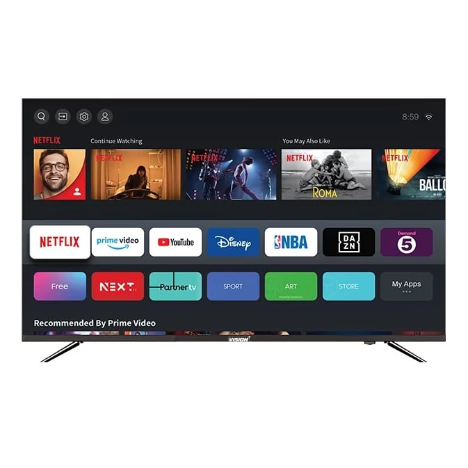 Vision Plus 43″ 4K Frameless V+ OS Smart TV Black